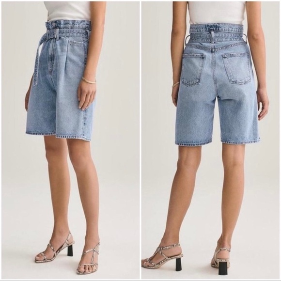 NWT AGOLDE x REVOLVE Black Reworked 90s Short Cinched Waist in Pave, Size 31 - Picture 8 of 11